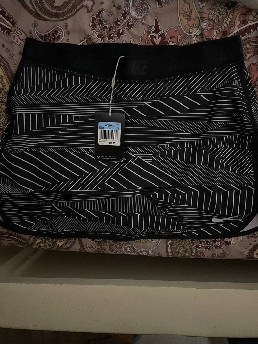 Nike Black and White Patterned Messenger skort.